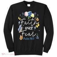 Faith Over Fear Flower Butterfly Christian Bible Verse Sweatshirt thumb 0