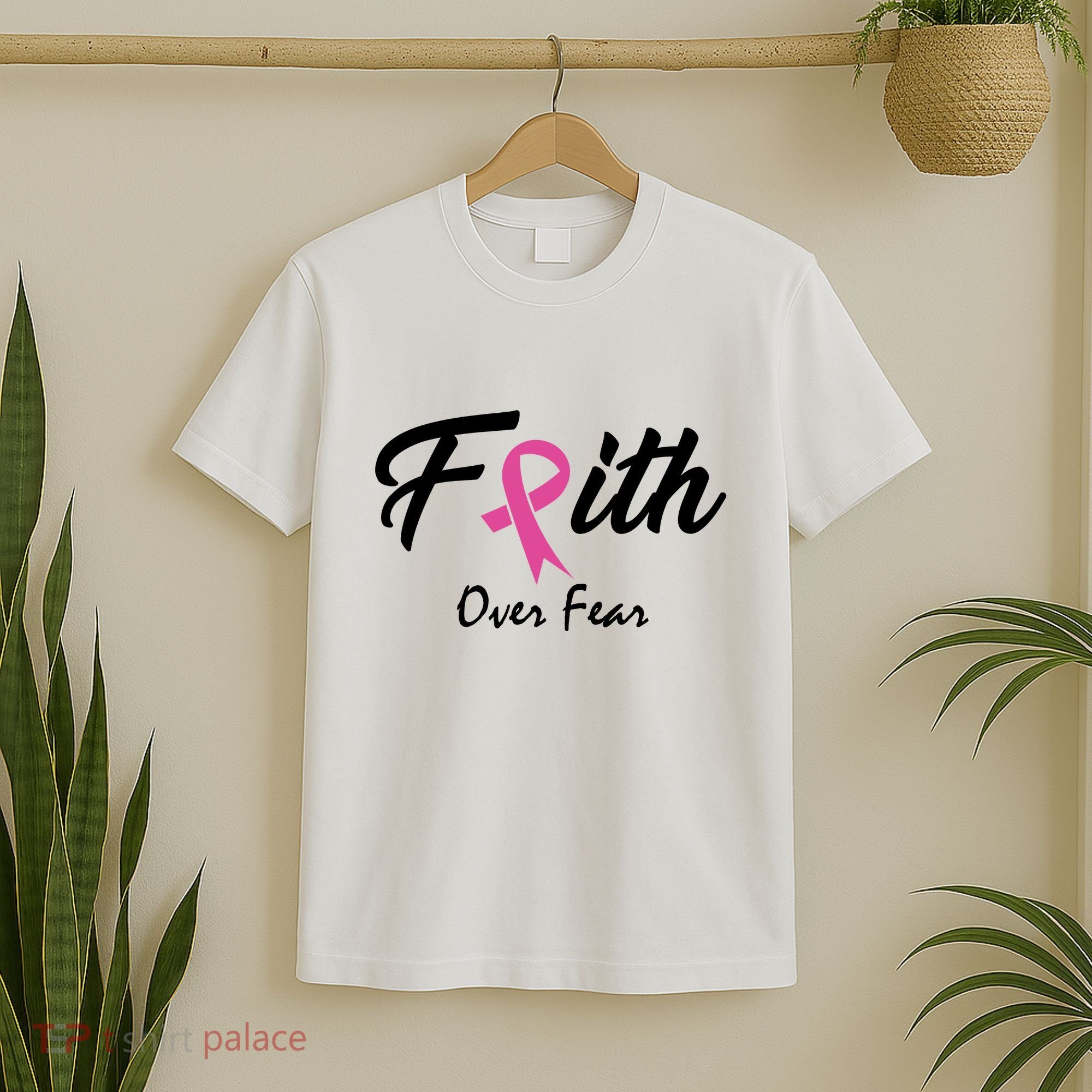 Faith Over Fear Breast Cancer Ribbon T-Shirt