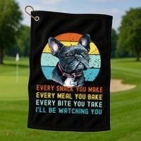 Frenchie Or French Bulldog Dog Every Snack You Make Golf Towel thumb 1