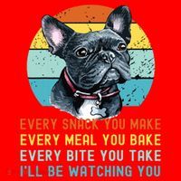Frenchie Or French Bulldog Dog Every Snack You Make Santa Hat thumb 1
