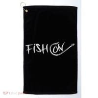Fish On Fish Hook Golf Towel thumb 0