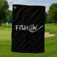 Fish On Fish Hook Golf Towel thumb 1