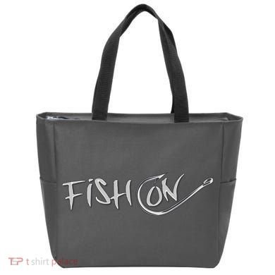 Fish On Fish Hook Tote Bag