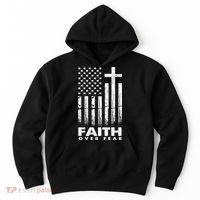Faith Over Fear American Flag Hoodie thumb 0