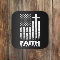 Faith Over Fear American Flag Coaster thumb 0