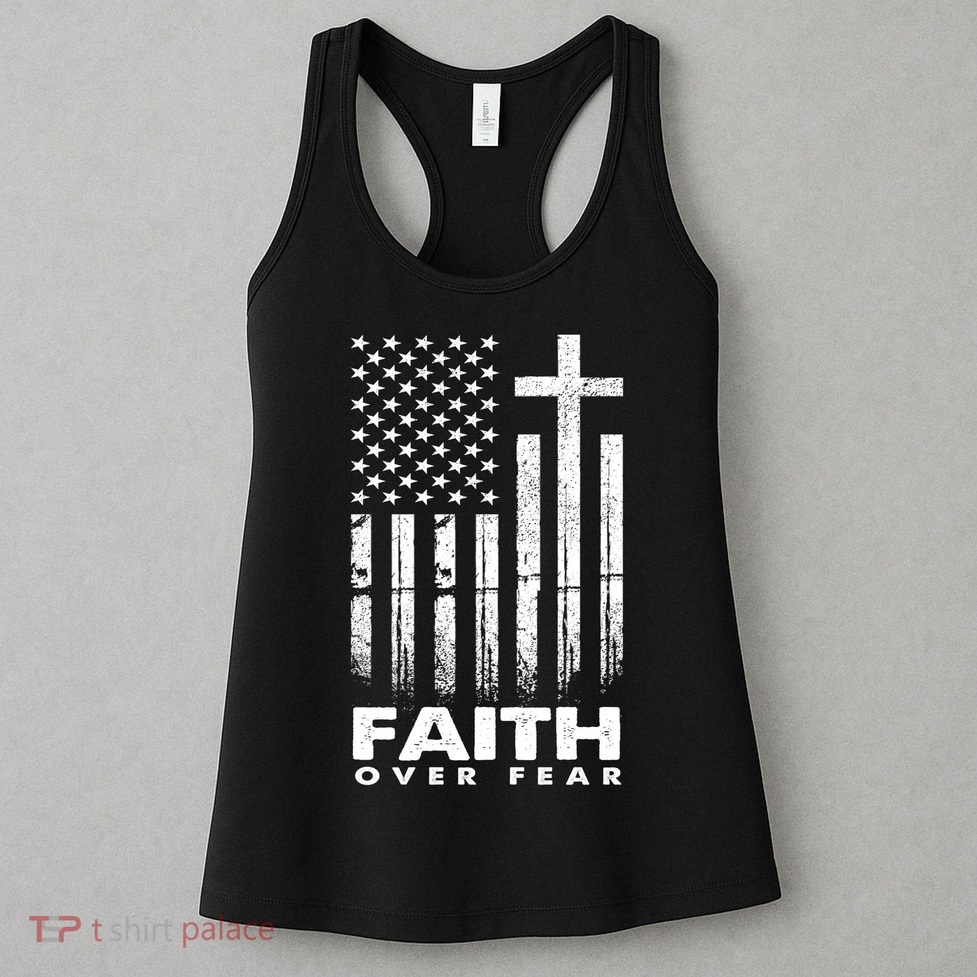 Faith Over Fear American Flag Women's Tank Top