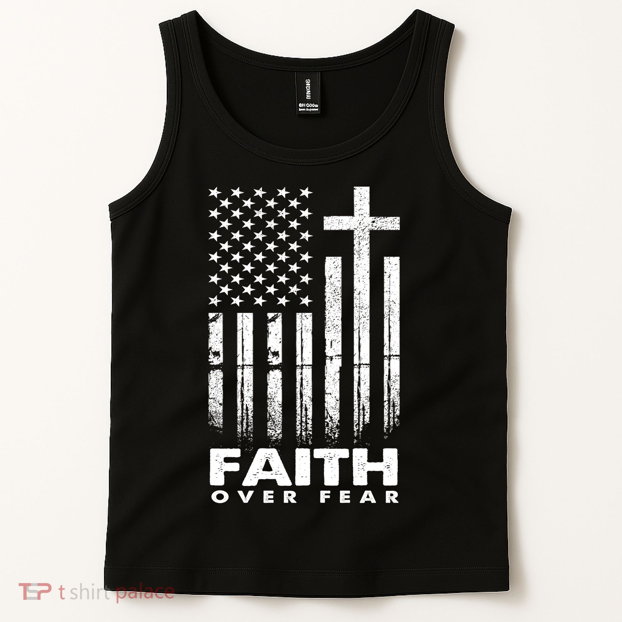 Faith Over Fear American Flag Tank Top