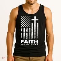 Faith Over Fear American Flag Tank Top thumb 3