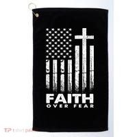 Faith Over Fear American Flag Golf Towel thumb 0