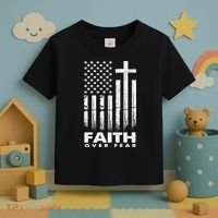 Faith Over Fear American Flag Toddler T-Shirt thumb 3