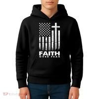 Faith Over Fear American Flag Kids Hoodie thumb 4