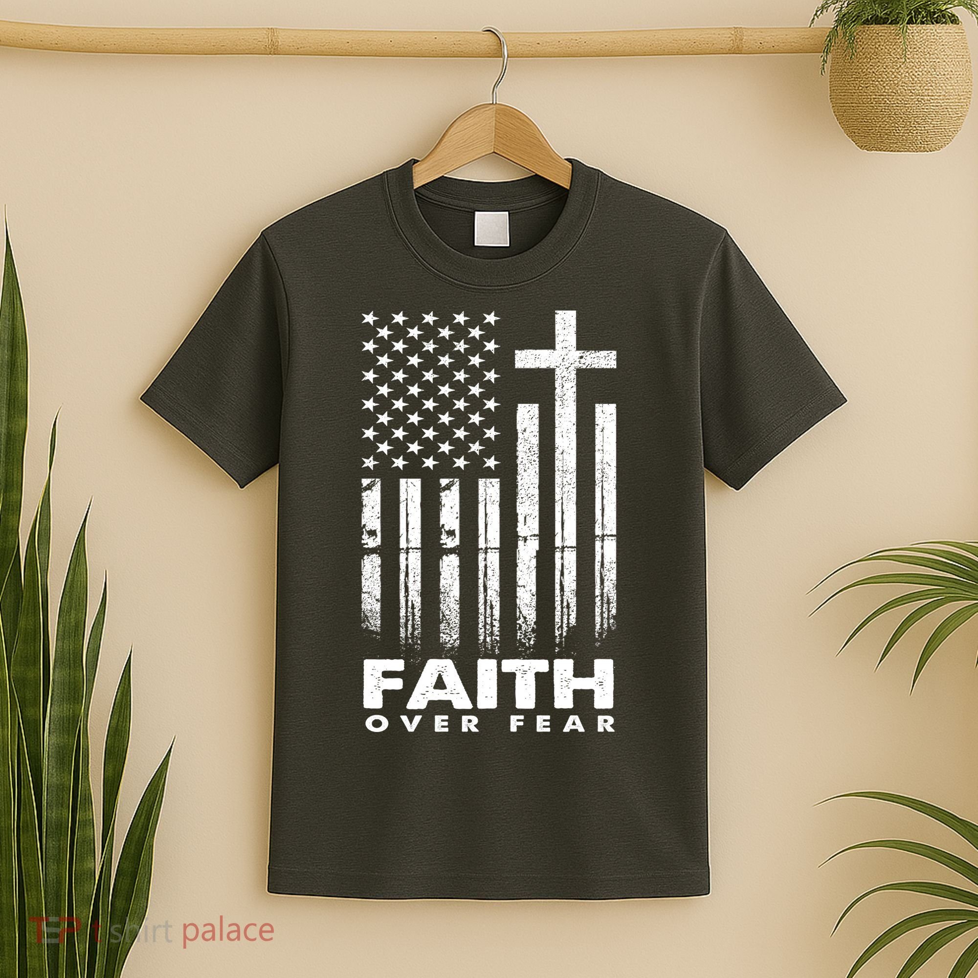 Faith Over Fear American Flag T-Shirt