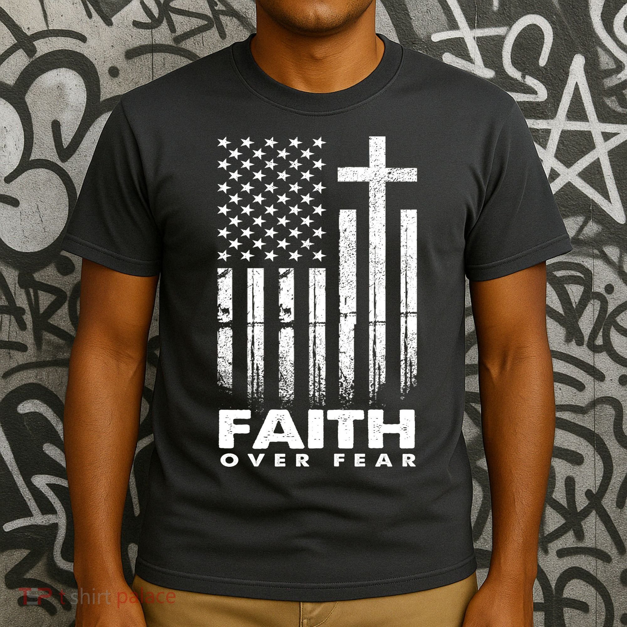 Faith Over Fear American Flag T-Shirt