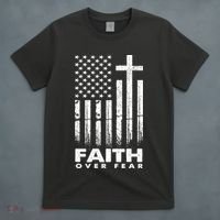 Faith Over Fear American Flag T-Shirt thumb 4