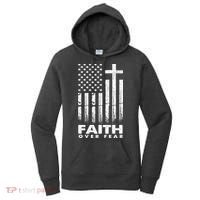 Faith Over Fear American Flag Women's Hoodie thumb 0
