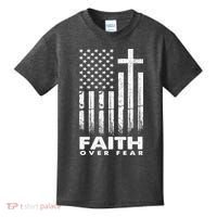 Faith Over Fear American Flag Kids T-Shirt thumb 0