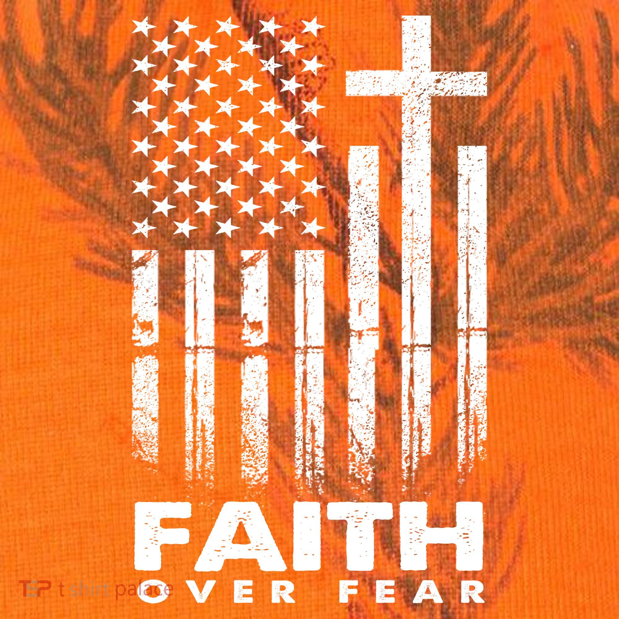 Faith Over Fear American Flag Kati Licensed 12" Camo Cuffed Beanie
