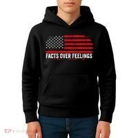 Facts Over Feelings Right Conservative Republican Political Kids Hoodie thumb 4