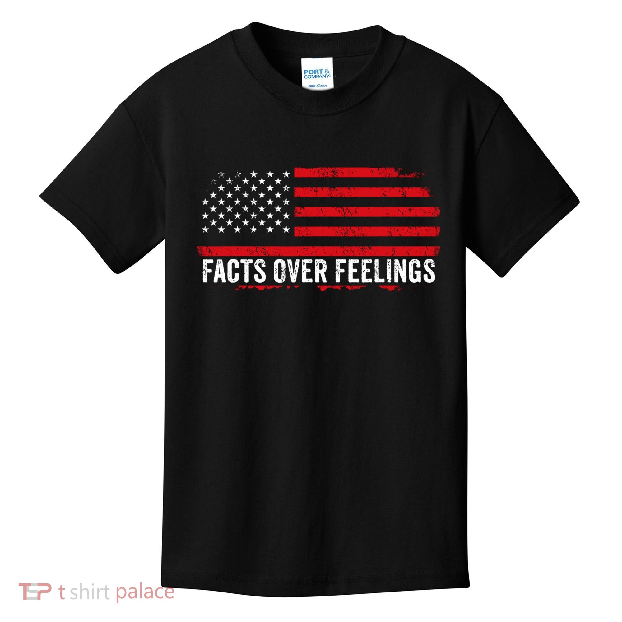 Facts Over Feelings Right Conservative Republican Political Kids T-Shirt