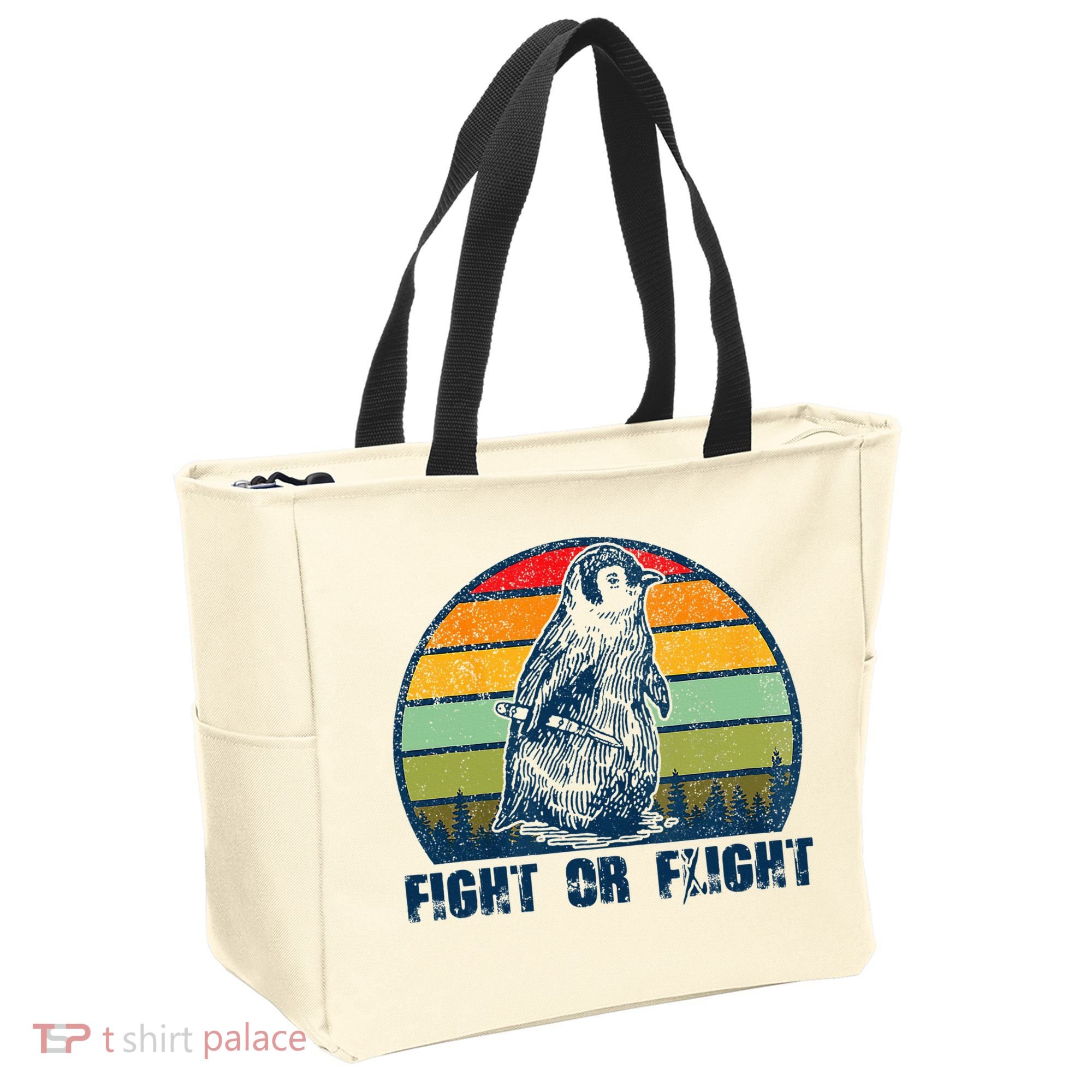 Fight Or Flight Funny Penguin Pun Fight Or Flight Tote Bag
