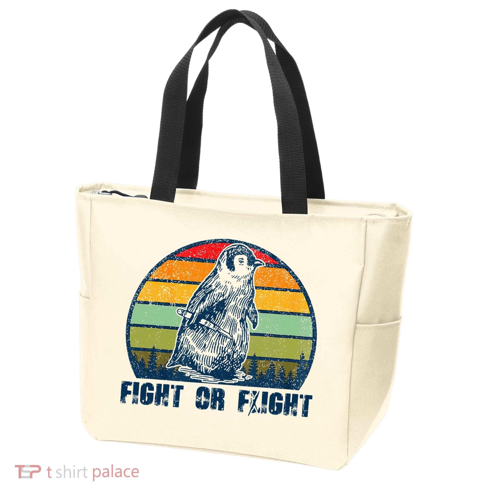 Fight Or Flight Funny Penguin Pun Fight Or Flight Tote Bag