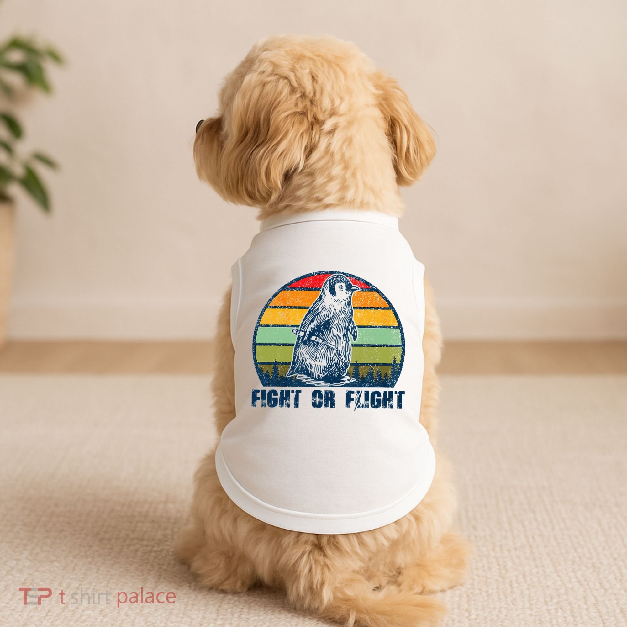 Fight Or Flight Funny Penguin Pun Fight Or Flight Doggie Tank
