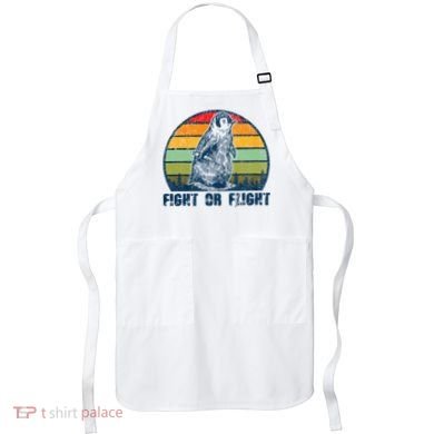 Fight Or Flight Funny Penguin Pun Fight Or Flight Apron