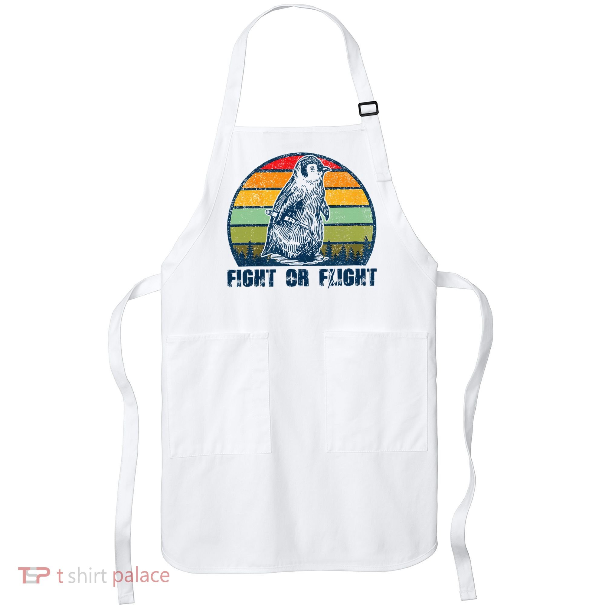 Fight Or Flight Funny Penguin Pun Fight Or Flight Apron