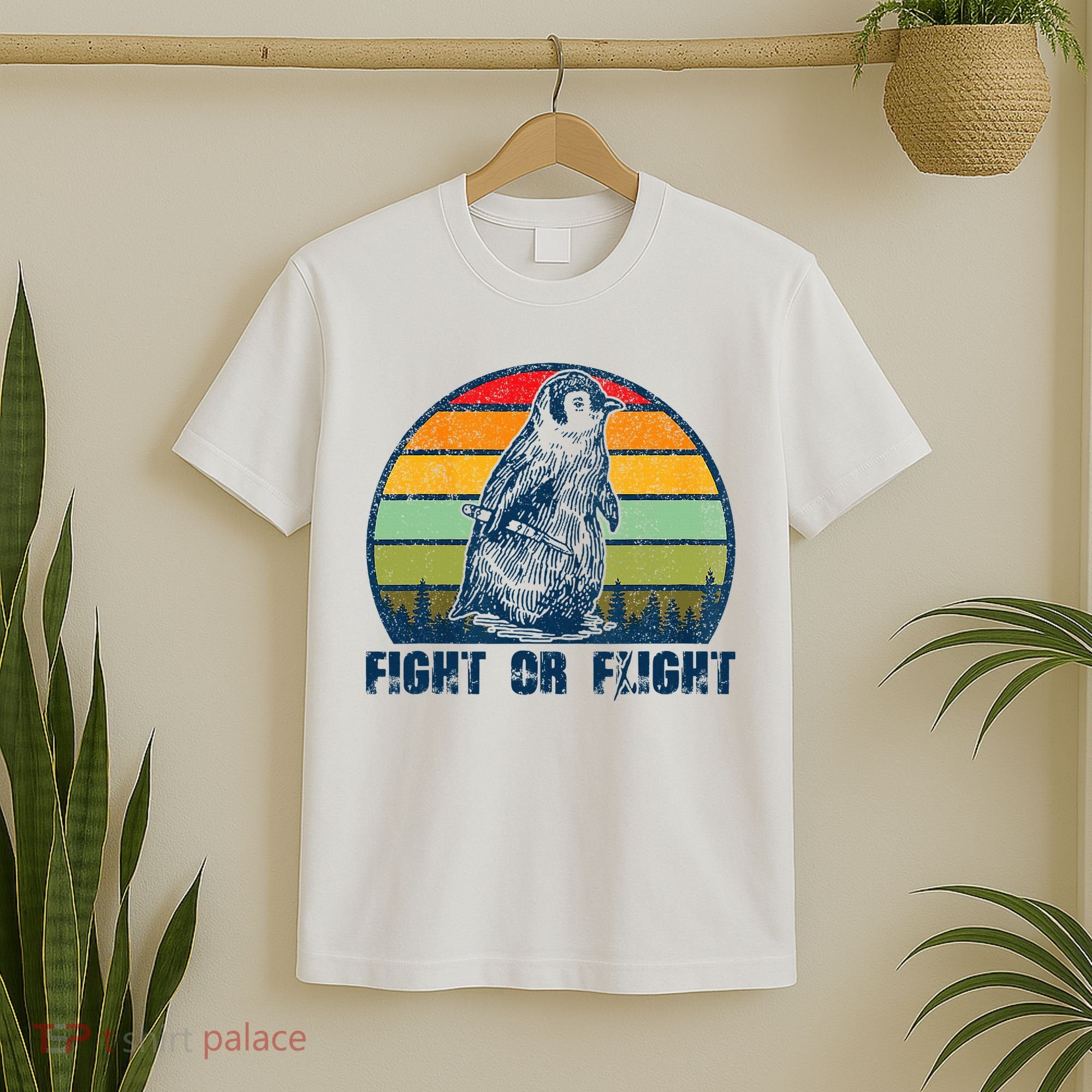 Fight Or Flight Funny Penguin Pun Fight Or Flight T-Shirt