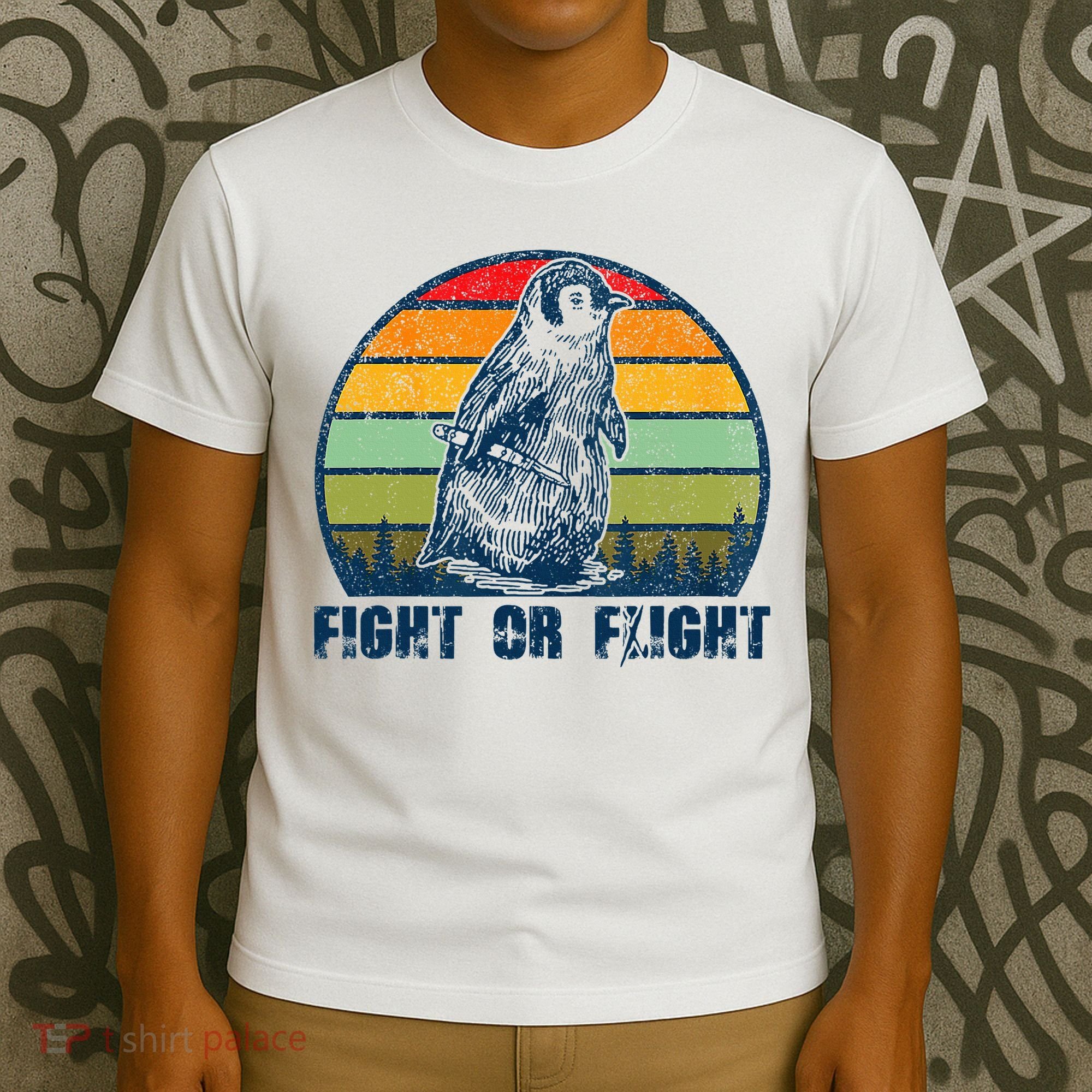 Fight Or Flight Funny Penguin Pun Fight Or Flight T-Shirt