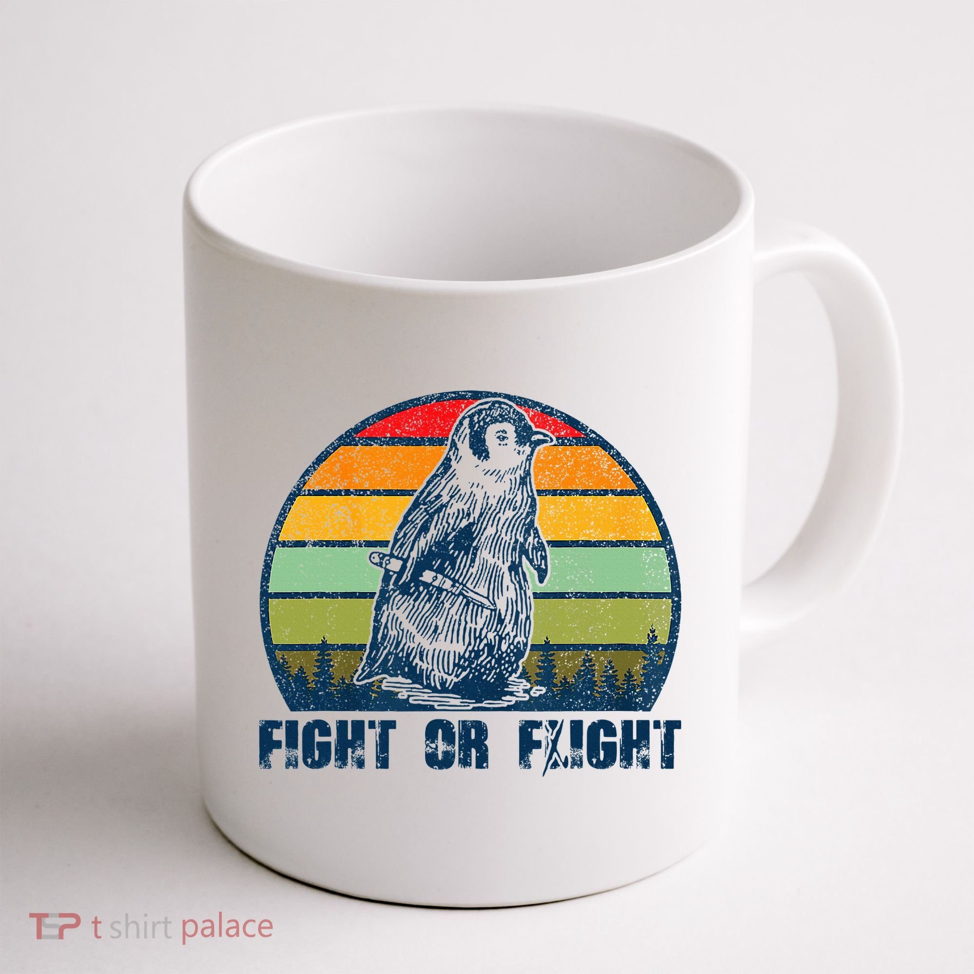 Fight Or Flight Funny Penguin Pun Fight Or Flight Coffee Mug