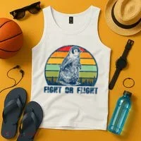 Fight Or Flight Funny Penguin Pun Fight Or Flight Tank Top thumb 4
