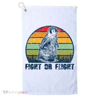 Fight Or Flight Funny Penguin Pun Fight Or Flight Golf Towel