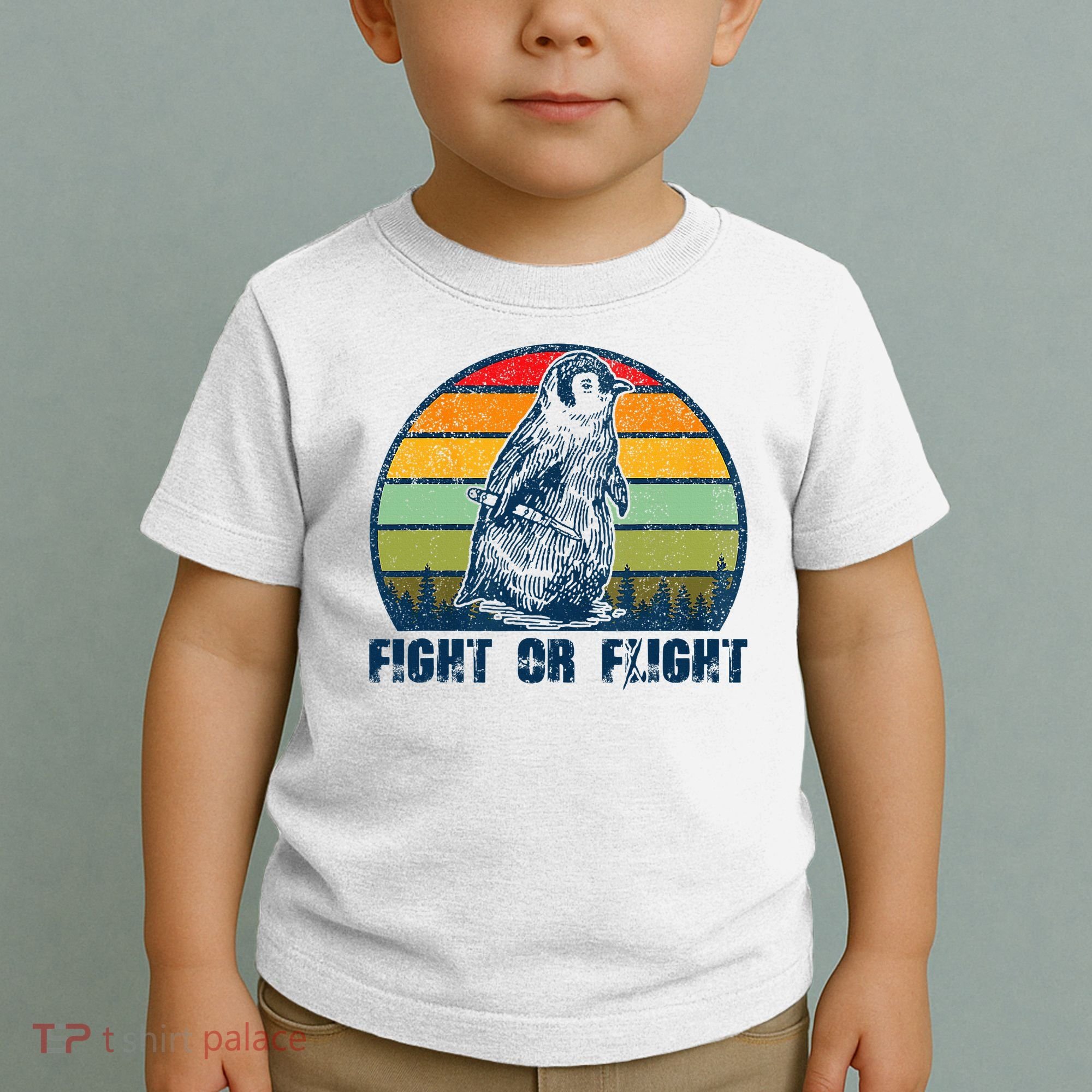 Fight Or Flight Funny Penguin Pun Fight Or Flight Toddler T-Shirt