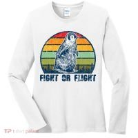 Fight Or Flight Funny Penguin Pun Fight Or Flight Women's Long Sleeve Shirt thumb 0