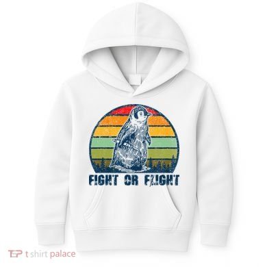 Fight Or Flight Funny Penguin Pun Fight Or Flight Kids Hoodie