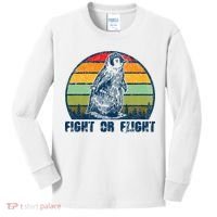 Fight Or Flight Funny Penguin Pun Fight Or Flight Kids Long Sleeve Shirt thumb 0