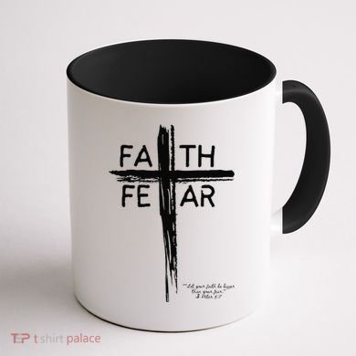 Faith Over Fear Coffee Mug back