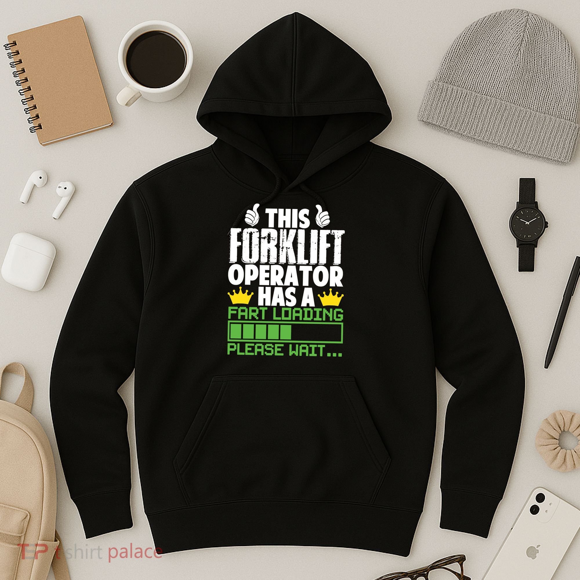Forklift Operator Fart Loading Oddly Specific Funny Ironic Hoodie