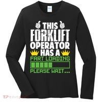 Forklift Operator Fart Loading Oddly Specific Funny Ironic Women's Long Sleeve Shirt thumb 0
