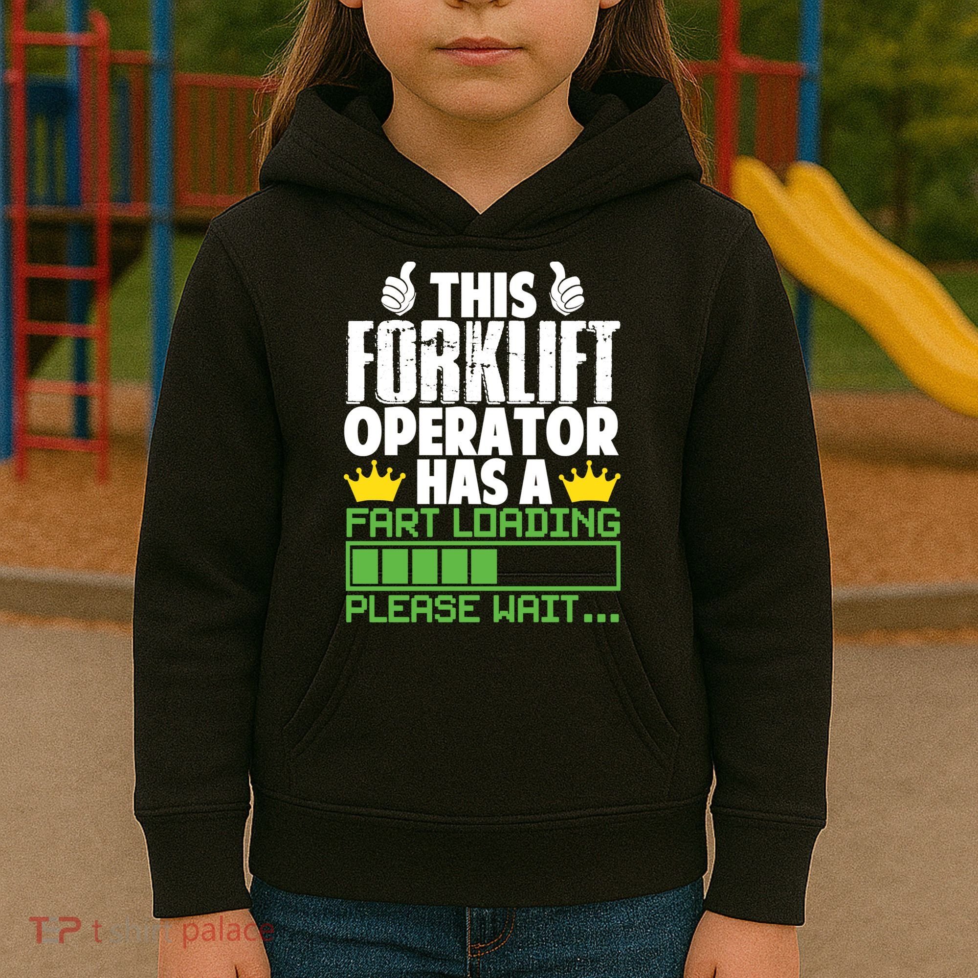 Forklift Operator Fart Loading Oddly Specific Funny Ironic Kids Hoodie