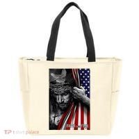 Faith Over Fear God Jesus Christian Flag Tote Bag thumb 0