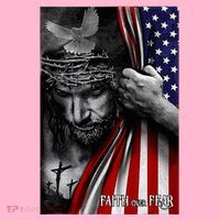 Faith Over Fear God Jesus Christian Flag Coaster thumb 2