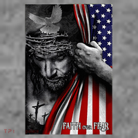 Faith Over Fear God Jesus Christian Flag Toddler Hoodie thumb 2