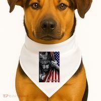 Faith Over Fear God Jesus Christian Flag USA-Made Doggie Bandana thumb 1