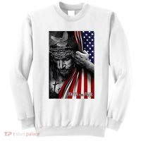 Faith Over Fear God Jesus Christian Flag Sweatshirt thumb 0