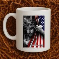 Faith Over Fear God Jesus Christian Flag Coffee Mug thumb 2