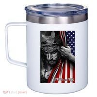 Faith Over Fear God Jesus Christian Flag 12oz Stainless Steel Coffee Mug thumb 2