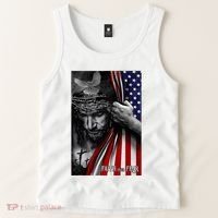 Faith Over Fear God Jesus Christian Flag Tank Top thumb 2