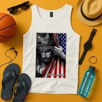 Faith Over Fear God Jesus Christian Flag Tank Top thumb 4